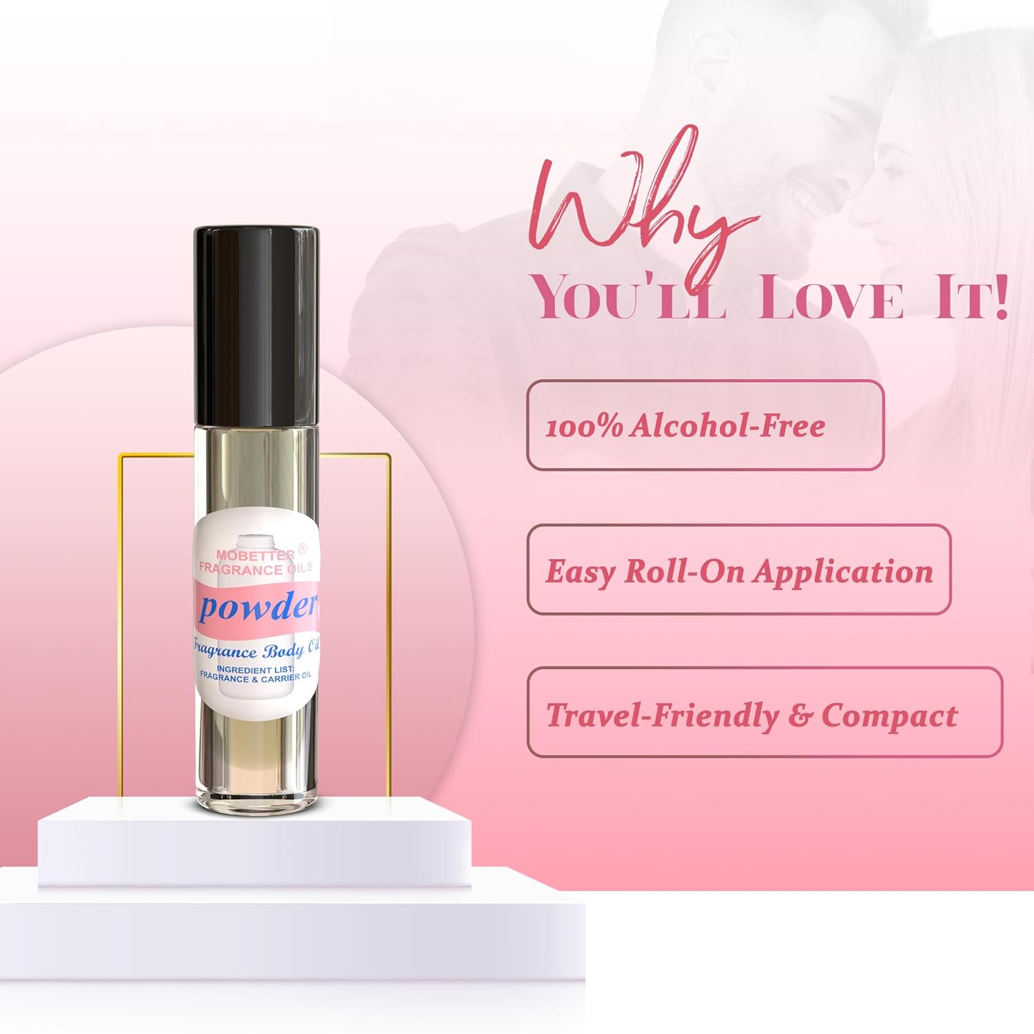Thumbnail 3 de MOBETTER Fragrance Oils Powder Fresh Scent – Unisex Travel Roll-On