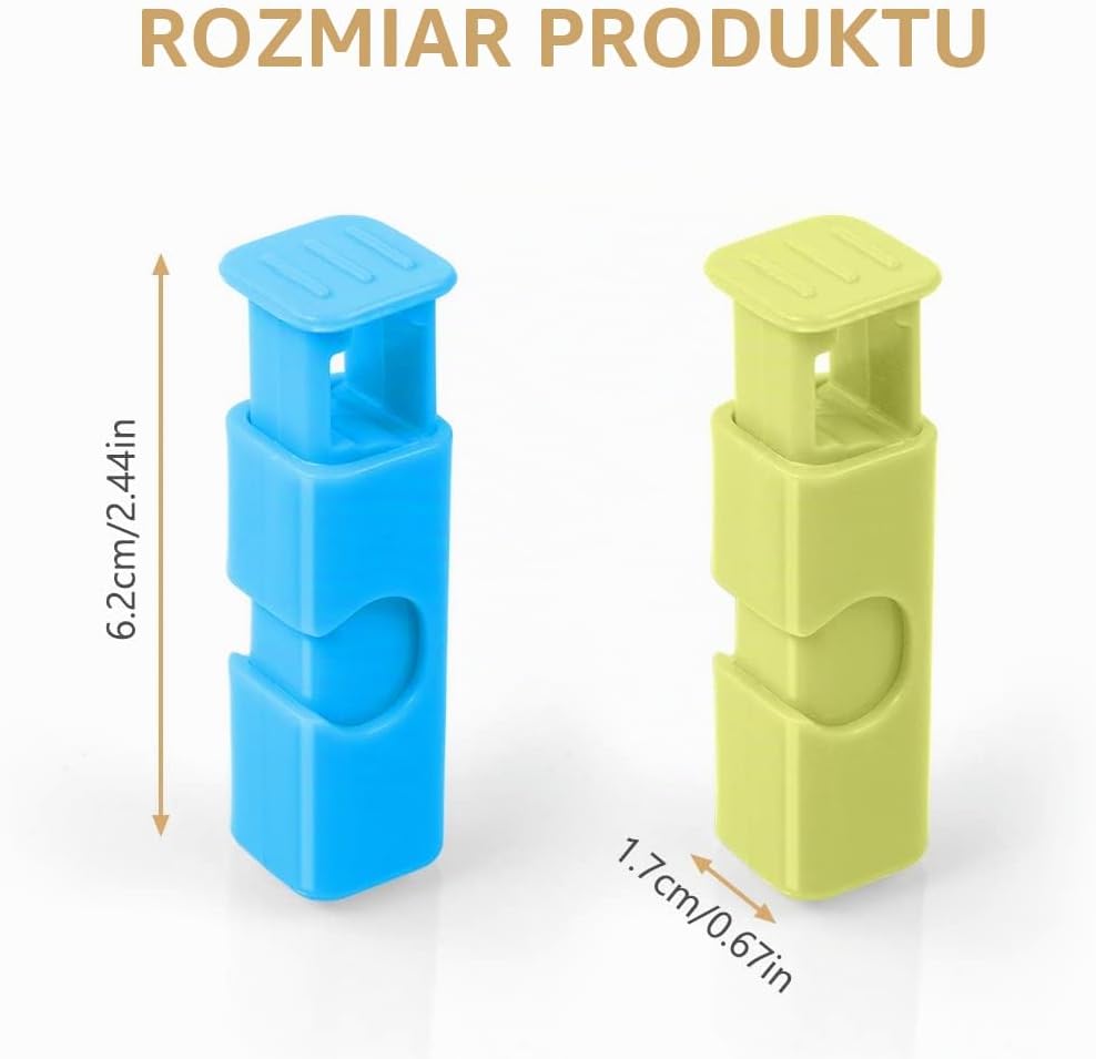 Detalle 2 de AUAUY antypoślizgowe klipsy do żywności, 16 szt., 4 kolory, 6,2 cm