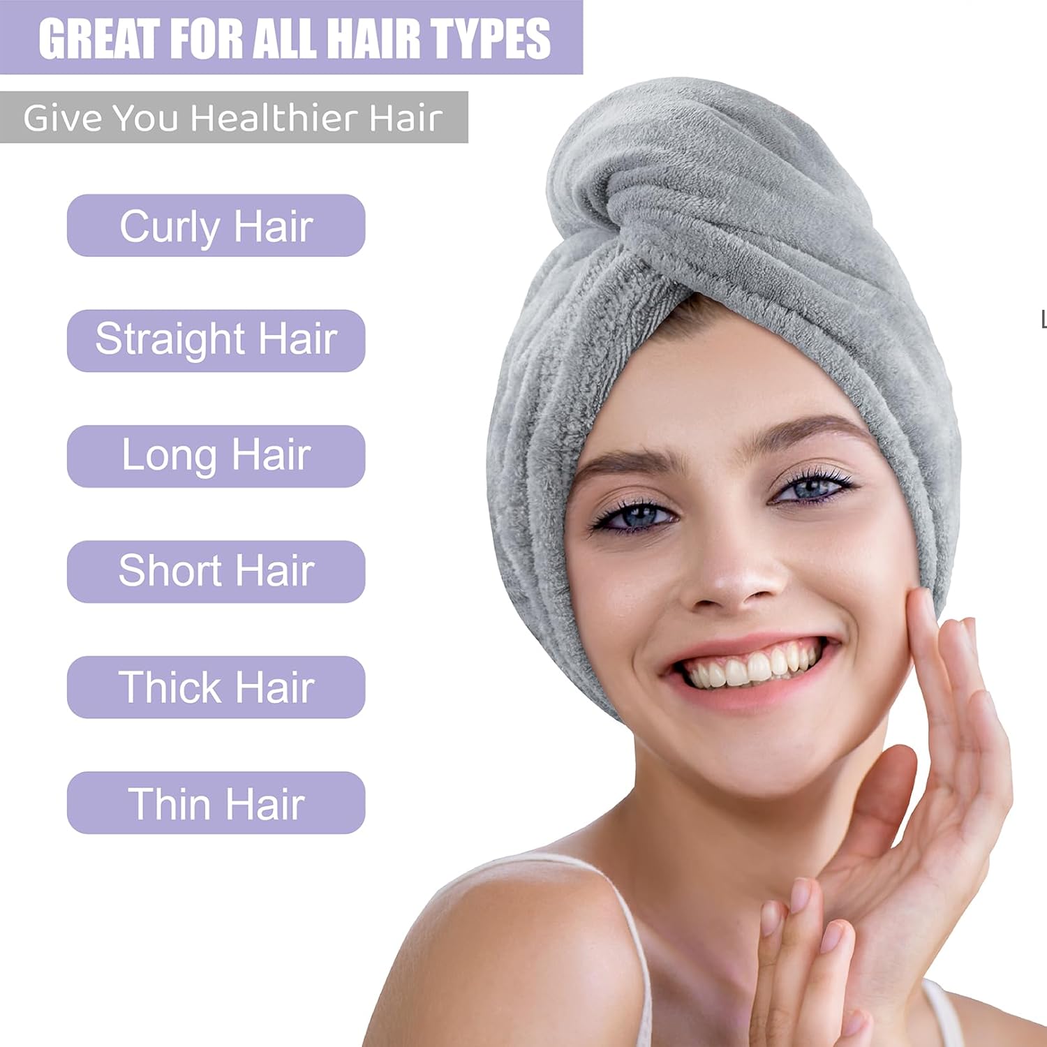 Thumbnail 2 de Poyday Microfibre Hair Towel Wrap 2-pack 🧖♀
