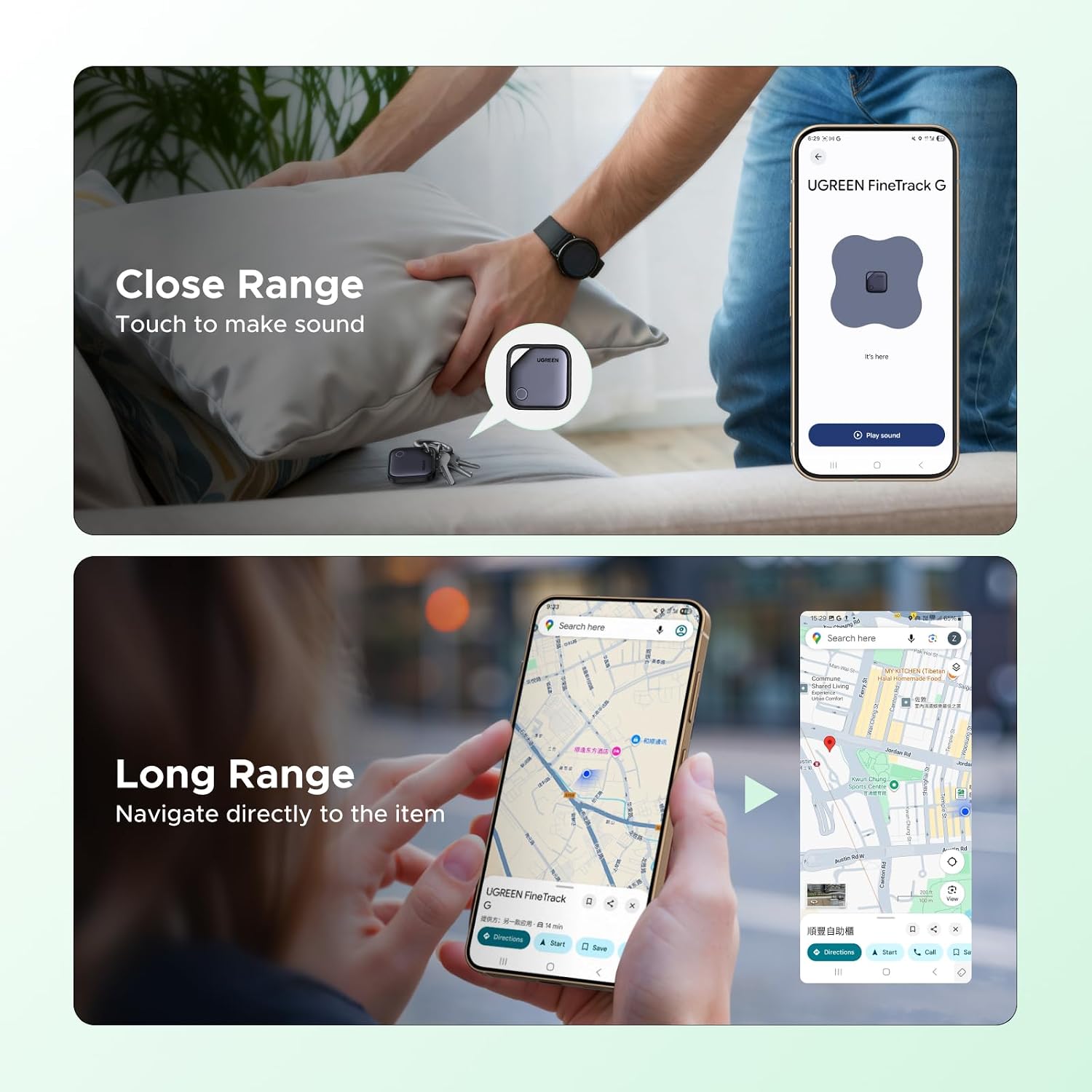 Thumbnail 2 de UGREEN FineTrack G Smart Finder: Localizzatore Bluetooth per Android con Find Hub (4 pezzi)
