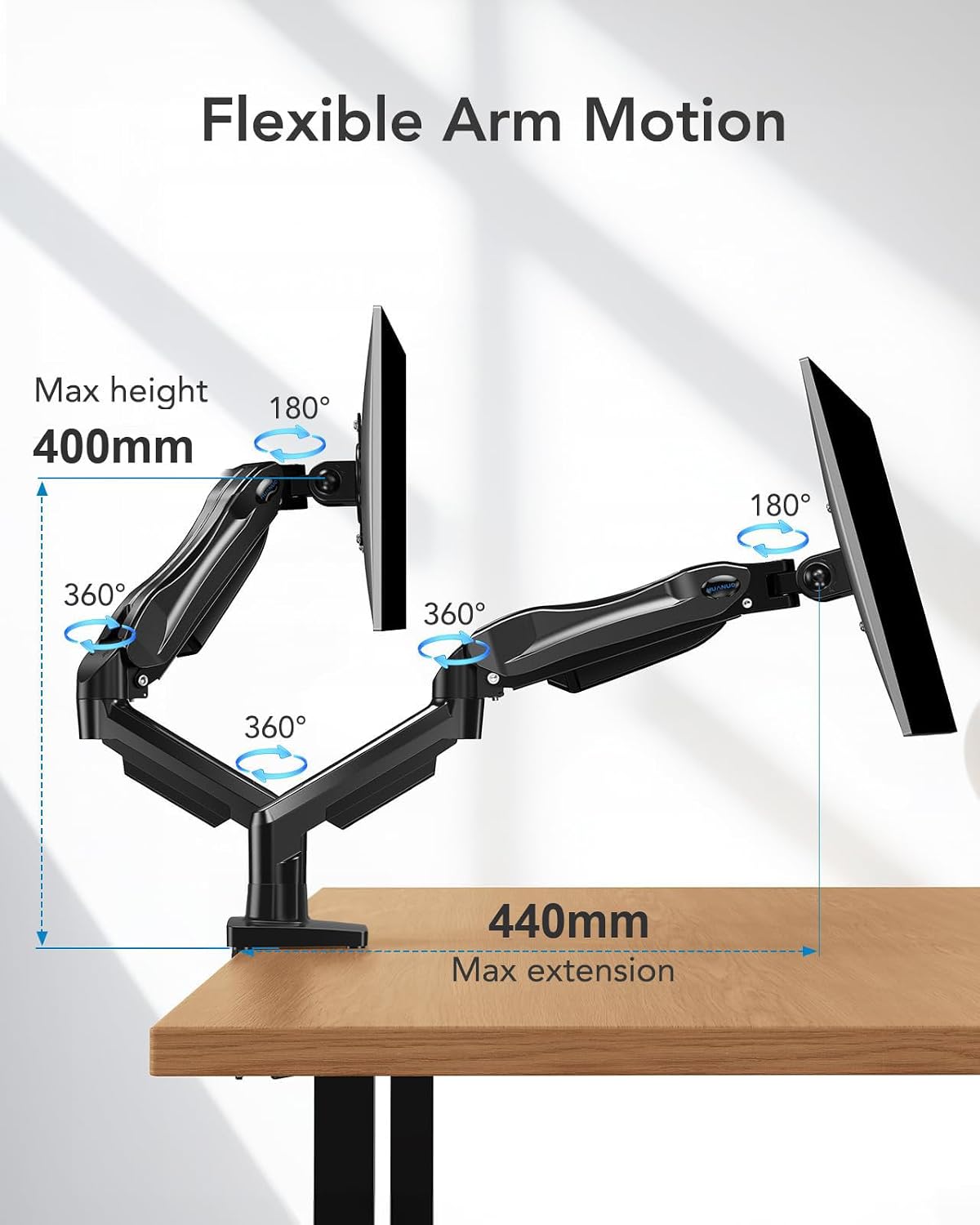 Detalle de HUANUO Dual Monitor Stand for 13 to 32 Inch Screens