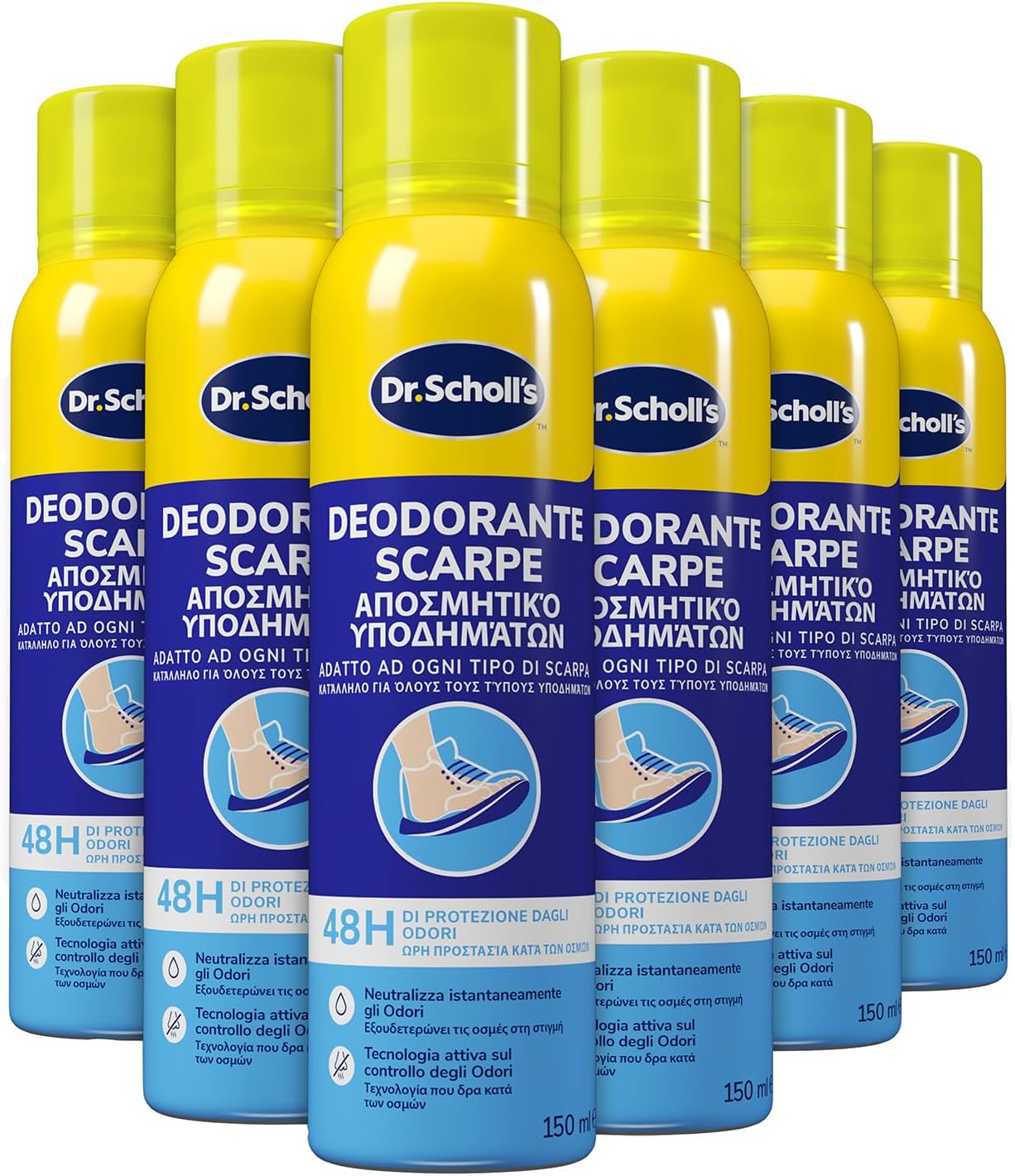 Detalle de Dr. Scholl's Deodorante Spray Scarpe 6x150 ml