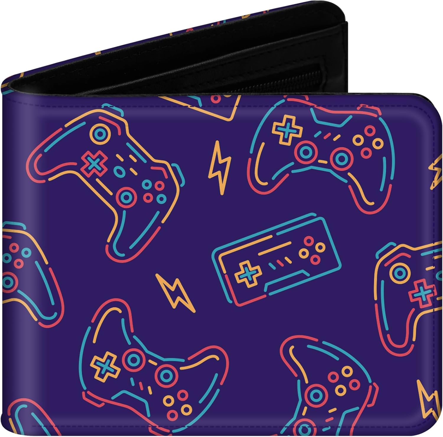 Detalle de Sundee Bi-Fold Wallet for Men and Teen Boys – Gamepad Blue Leather Purse