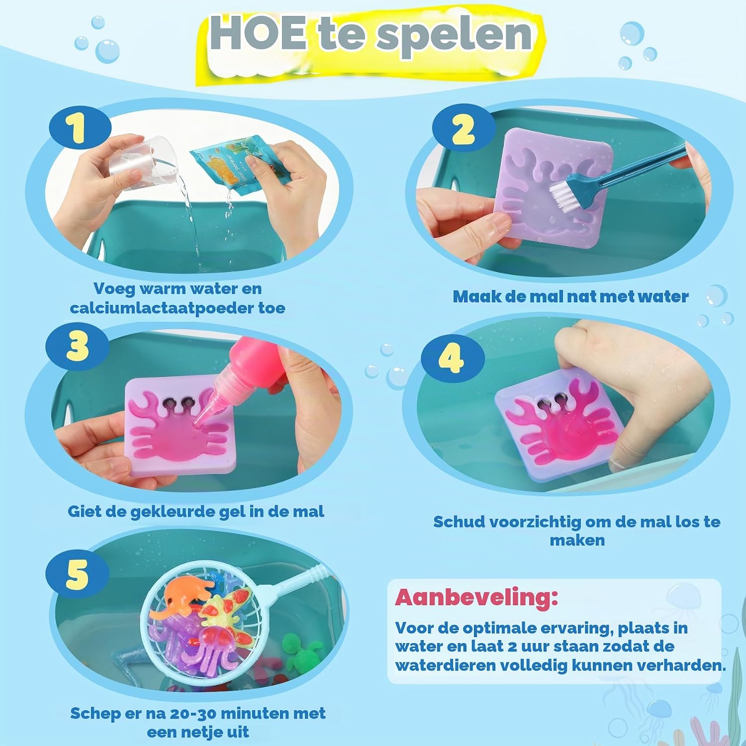 Detalle 2 de URMYWO UR-SMF01AD-EU magische watergelset met 20 kleuren en 24 vormen