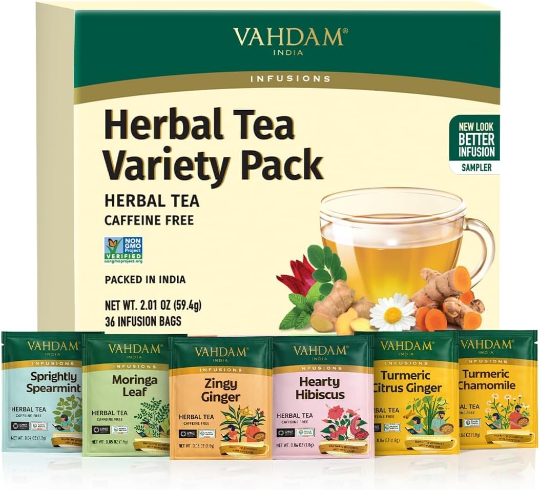 Detalle de VAHDAM Set Degustazione Tisane 36 filtri 🍵
