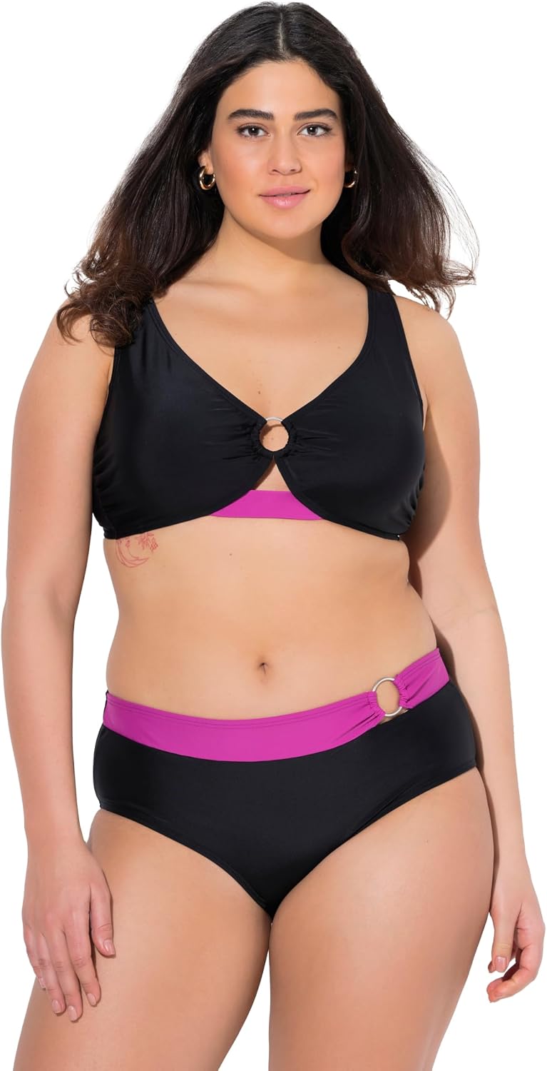 Detalle de Ulla Popken Sophia: Costume da Bagno One Piece Donna con Taglie Forti e Accento di Colore