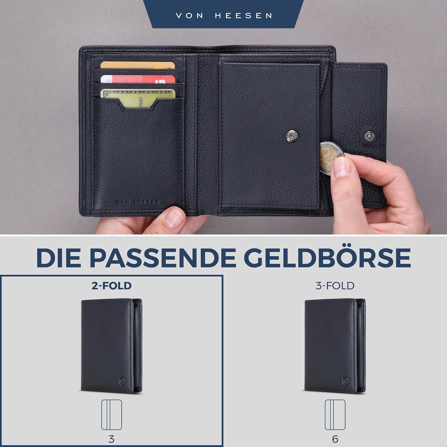 Detalle 2 de VON HEESEN Leder-Geldbörse mit RFID