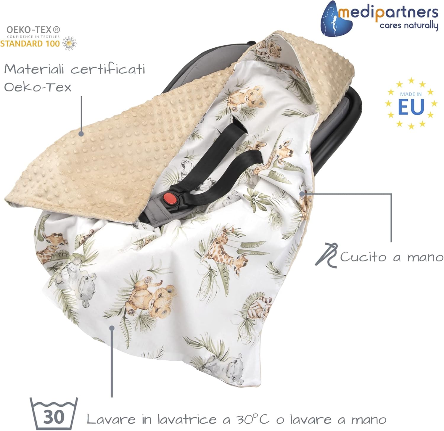 Thumbnail 2 de Medi Partners Coperta neonato 85x85 cm per passeggino
