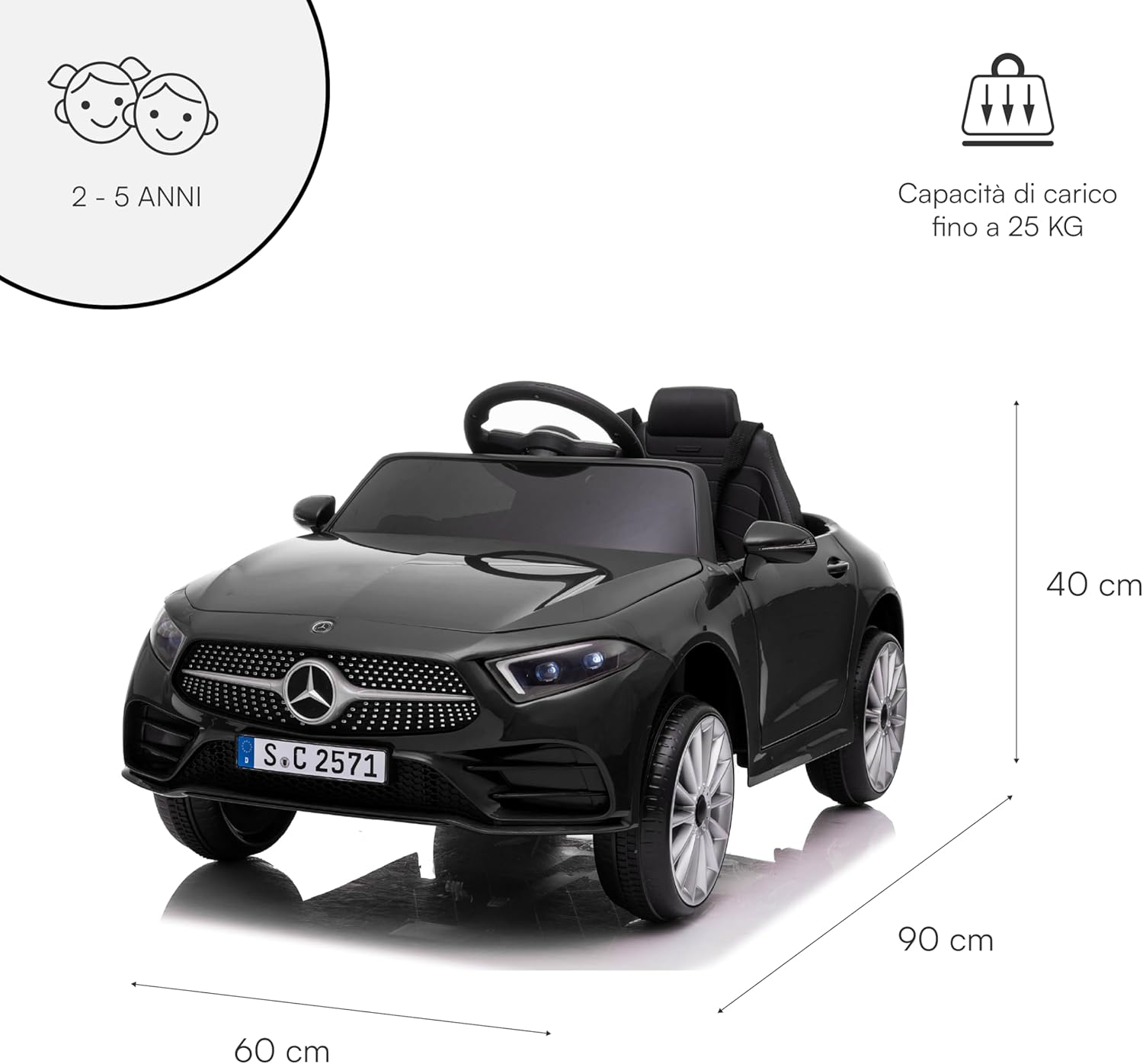 Detalle 2 de Baroni Toys Macchina Elettrica Mercedes AMG 12V