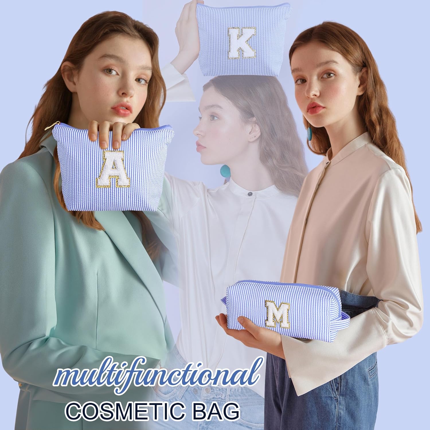Detalle 2 de Parima Personalized Initial Makeup Bag for Women