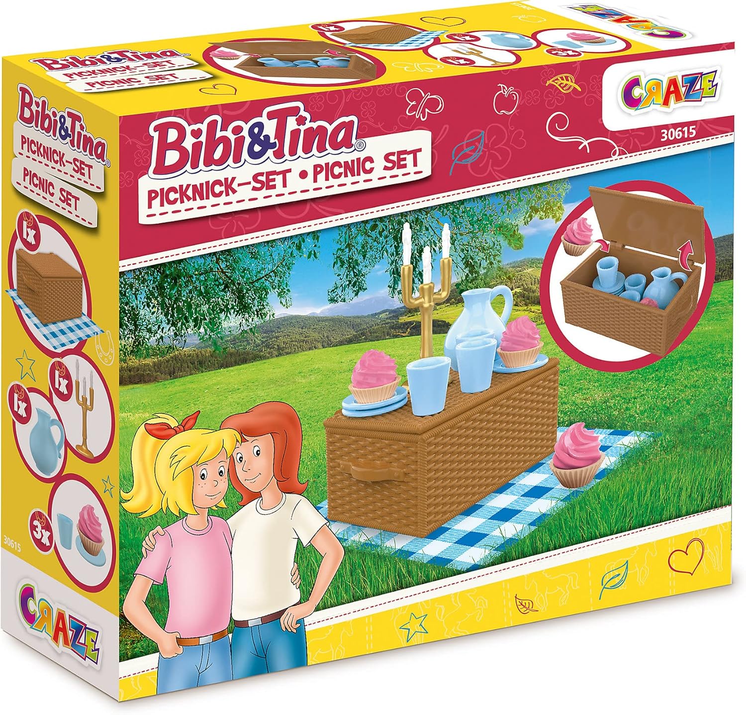 Detalle de CRAZE Bibi und Tina : Set de Jeu Cheval Pique-nique – accessoire multicolore (30615)