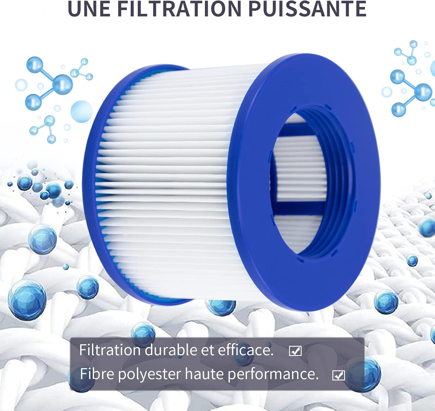 Detalle de Hrozny Filterkartusche für Whirlpool – 4 Stück, 75 x 100 mm, kompatibel mit Clever Spa u.a.