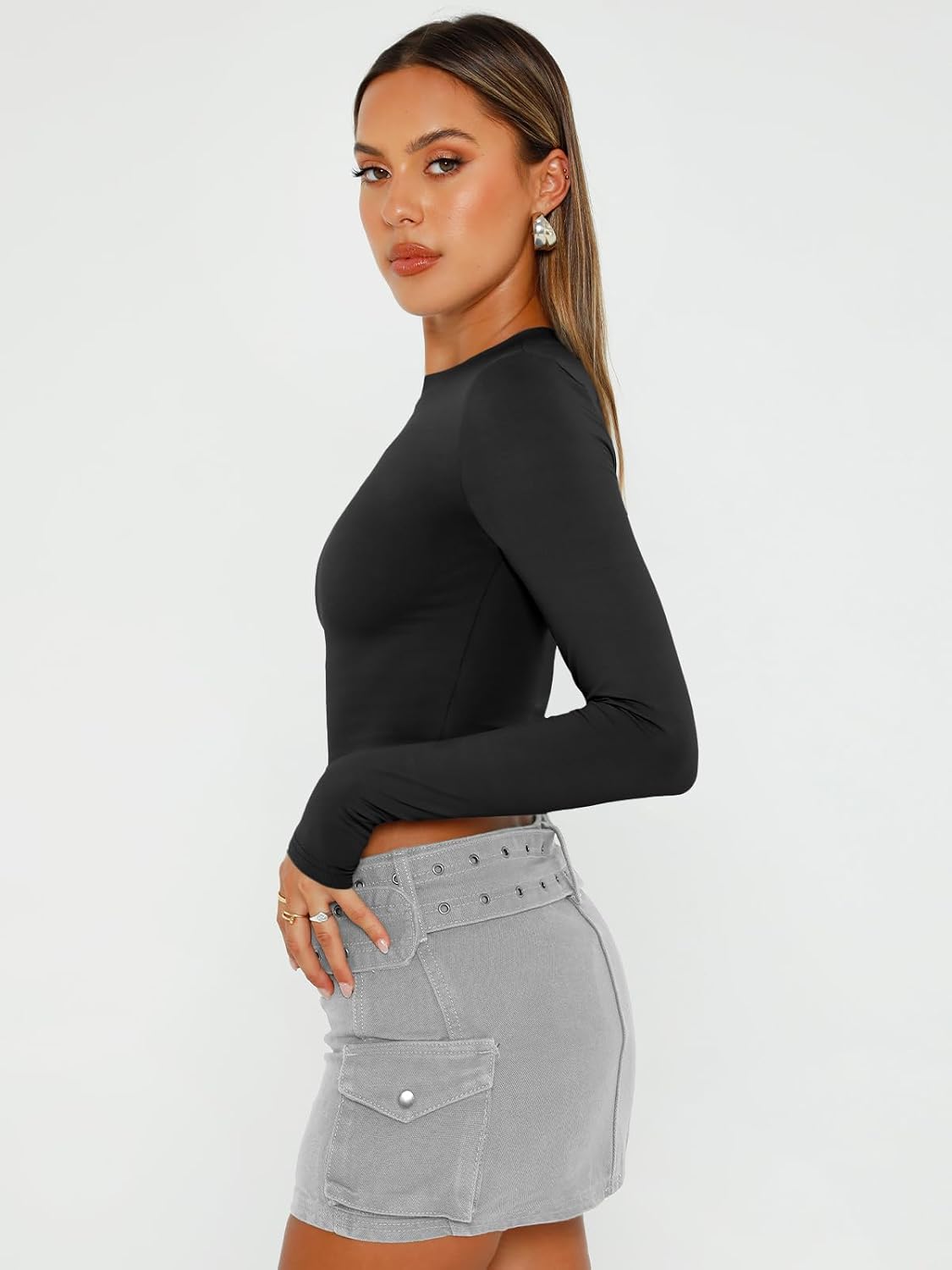 Thumbnail 4 de Trendy Queen Womens Long Sleeve Crop Top for Teens
