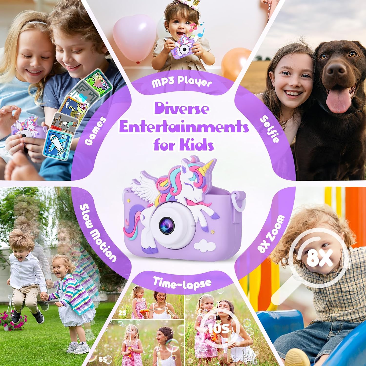 Thumbnail 4 de Kids Camera Unicorn 1080P Digital Camera 32GB