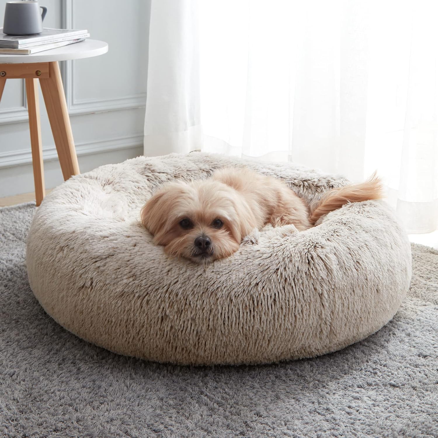 Detalle de WESTERN HOME WH LBUS20CB68LCXL= 27-Inch Calming Donut Dog Bed, Faux Fur