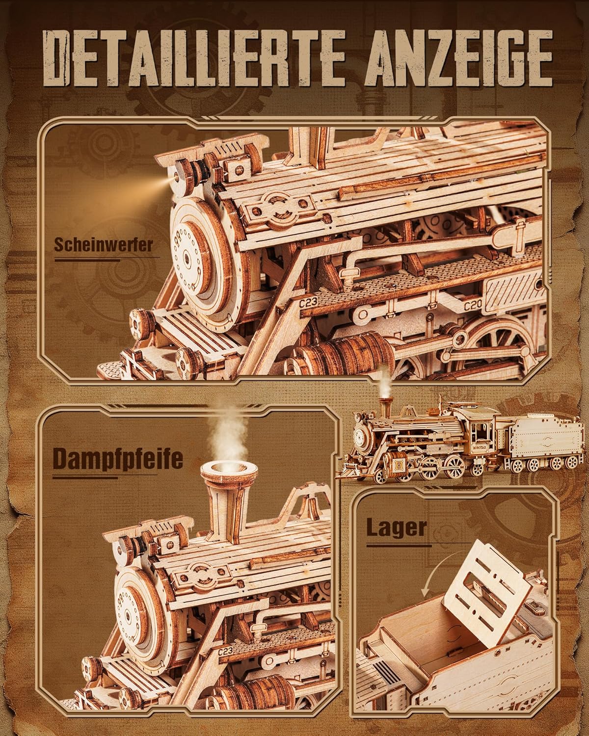 Thumbnail 3 de Robotime Former des Kits de modèle de Puzzle 3D – Construction mécanique sans électronique, 220 pièces