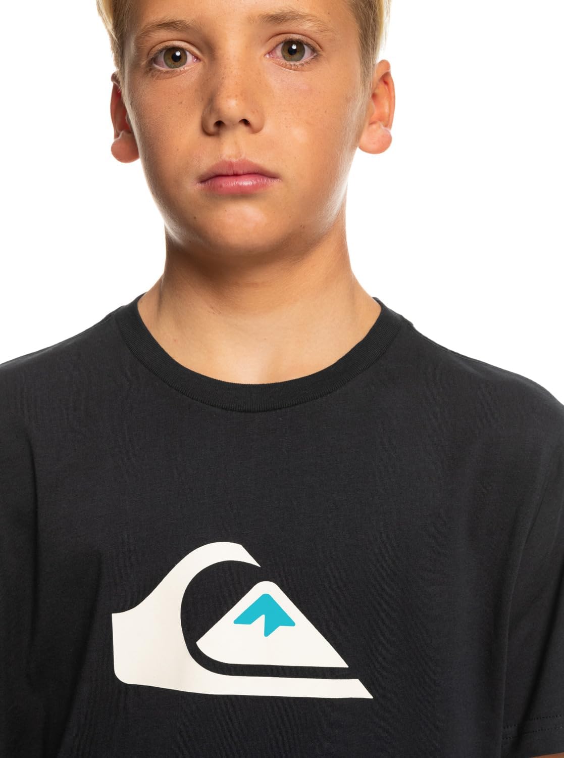 Detalle de Quiksilver Comp Logo Screen Tee per Ragazzo – Maglietta traspirante con logo frontale