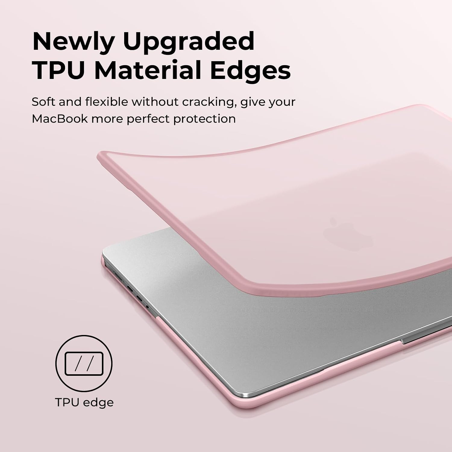 Thumbnail 3 de BlueSwan Hülle für MacBook Pro 14" (2021–2026): TPU-Rahmen, matte Anti-Fingerprint Schutzhaube in Rosa