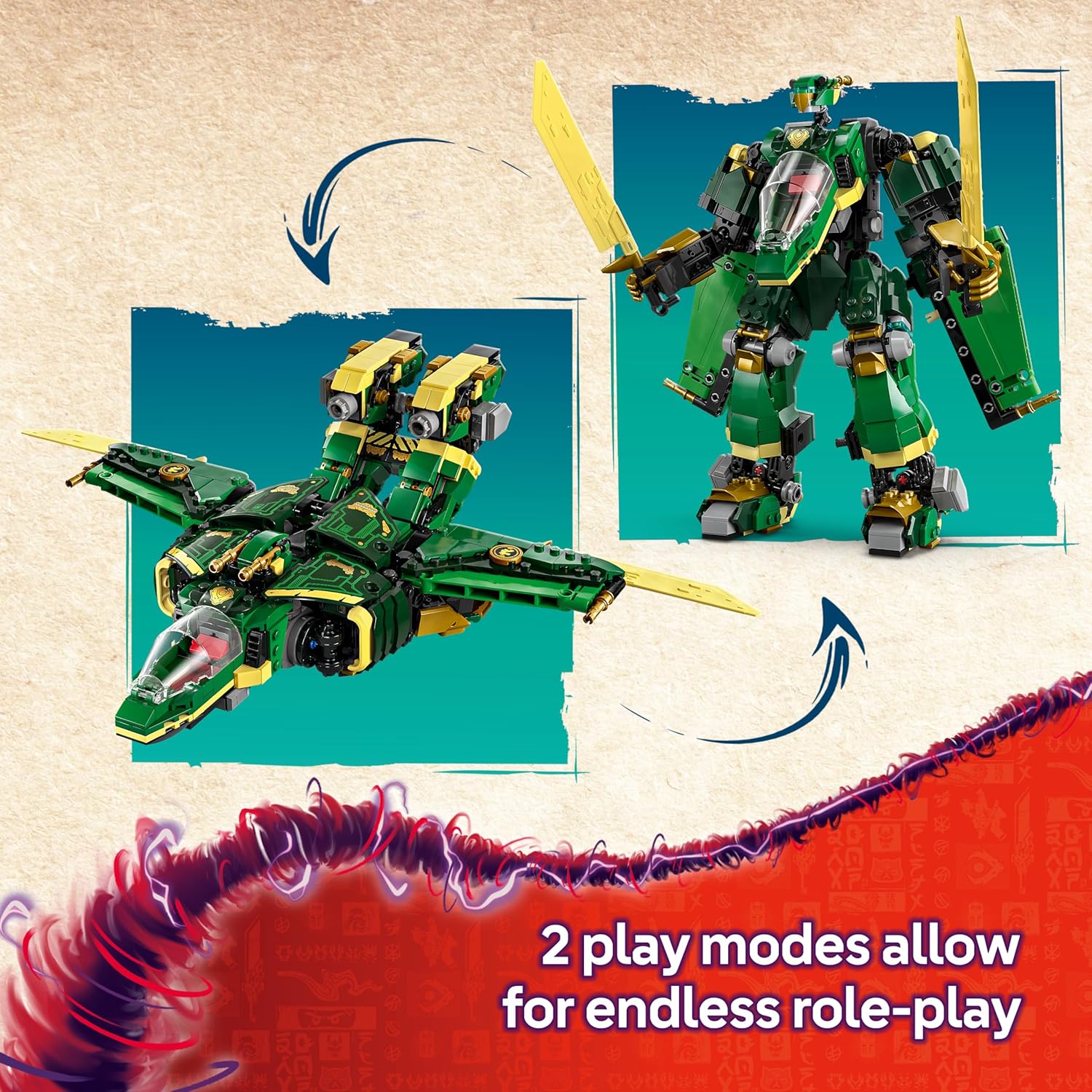Detalle de LEGO NINJAGO 2in1 Lloyd's Jet Mech – Transforms into a Jet Toy (71845)