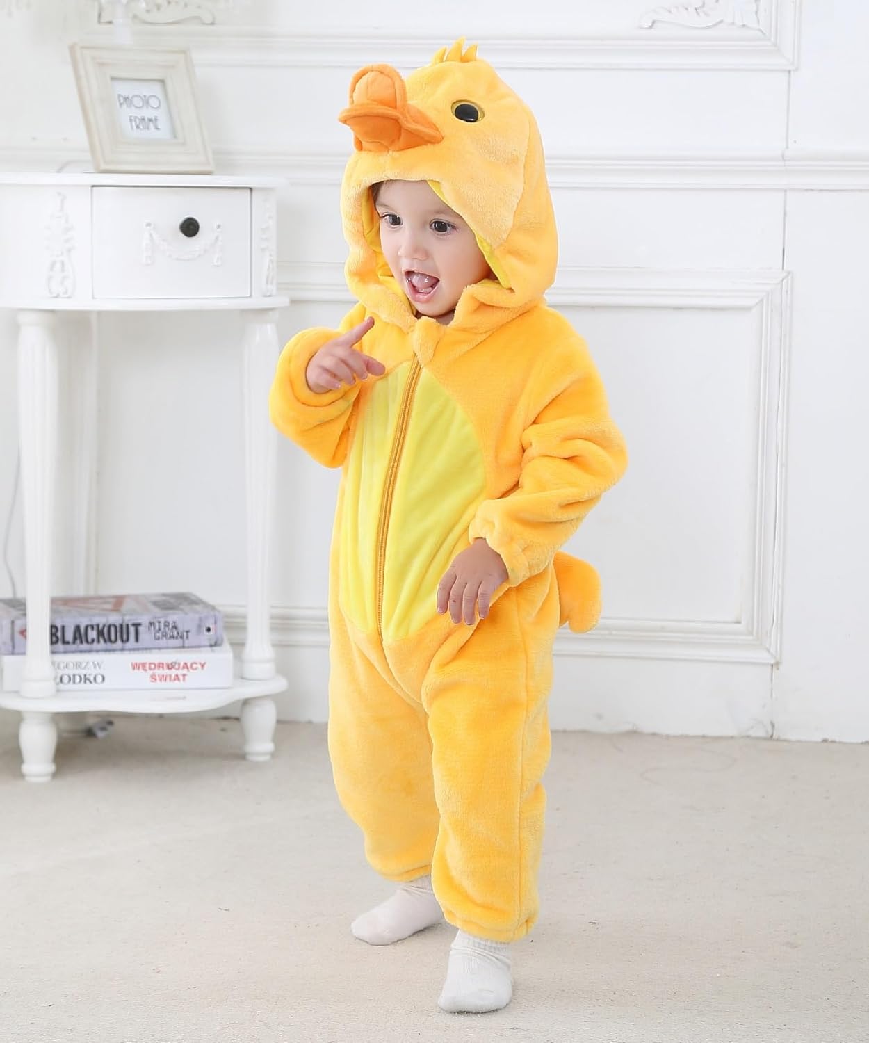 Thumbnail 5 de Hilmocho Baby Hooded Romper: Unisex Animal Cartoon Flannel Jumpsuit