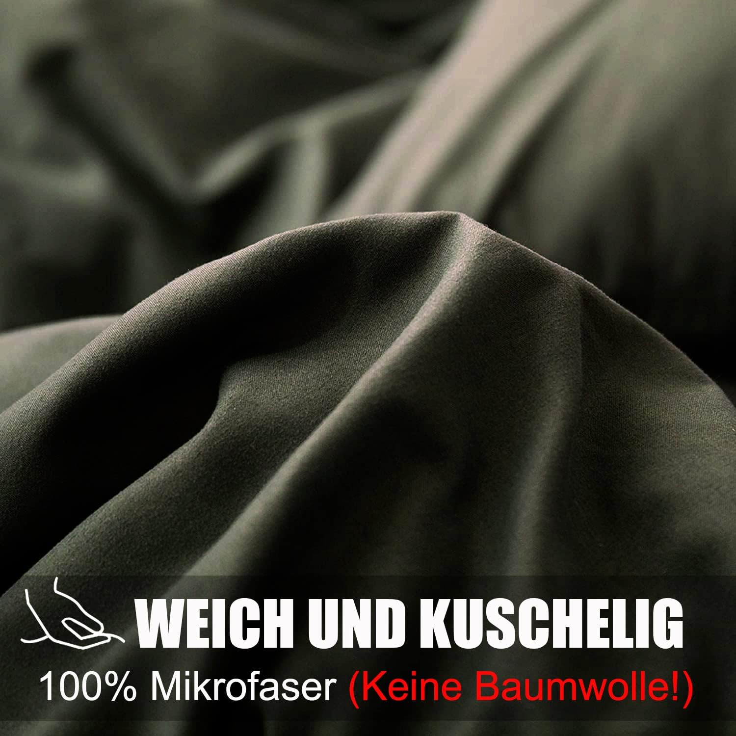 Detalle 2 de Soifox Bettwäsche Grün 135x200, 4-teilig