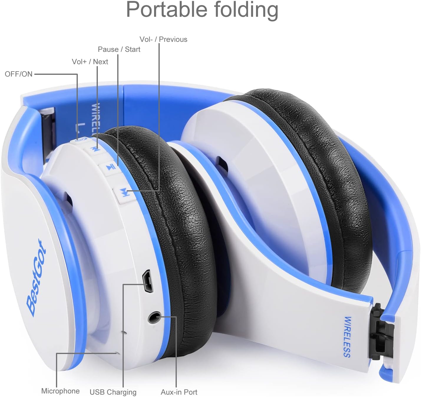 Detalle 2 de BestGot BT6002 Kids Bluetooth Headphones 60h