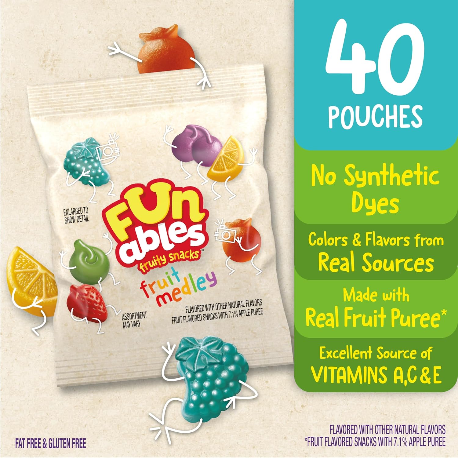 Thumbnail 4 de Funables Fruit Medley Fruit Snacks, 32 oz, 40 Count, Gluten-Free