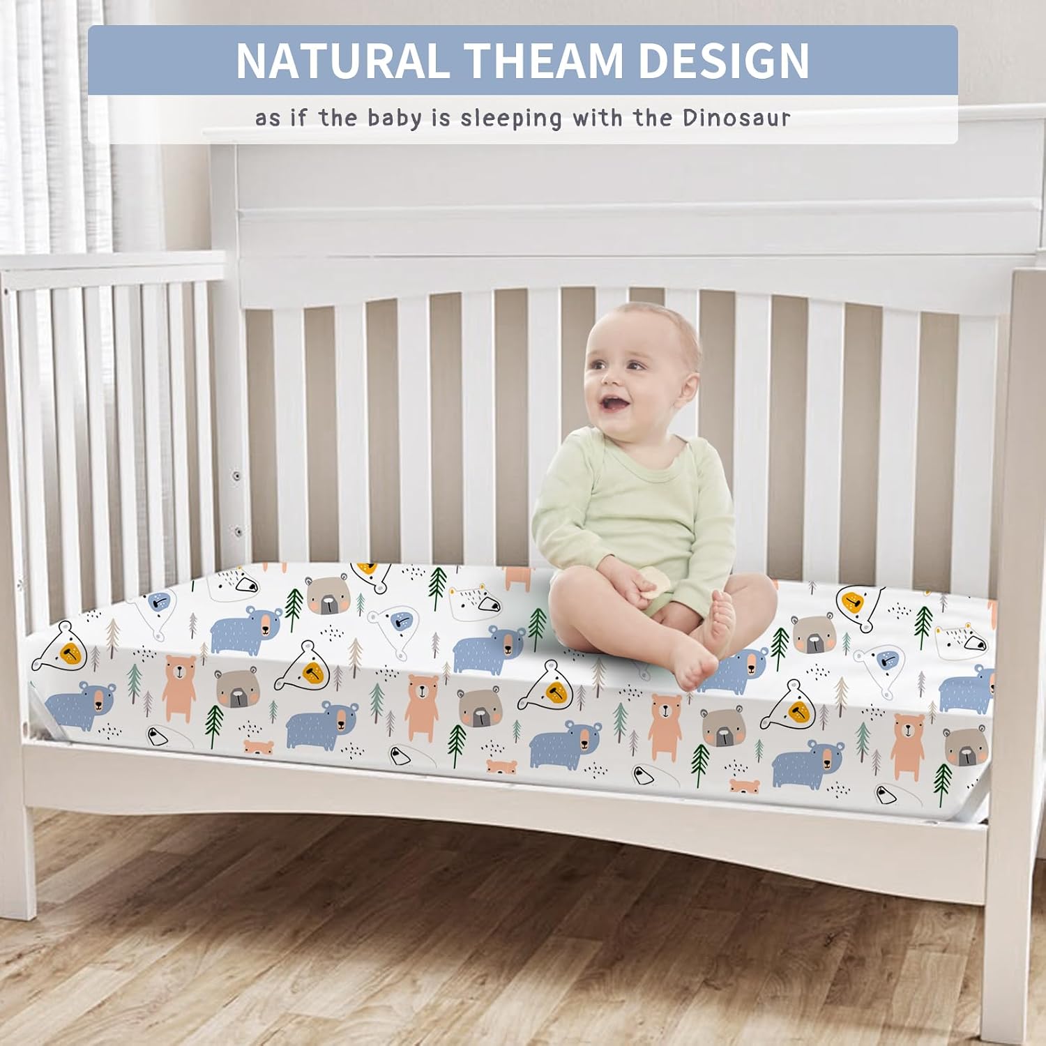 Thumbnail 5 de Little Grape Land 140 x 70 cm Fitted Cot Bed Sheets – 4 Pack