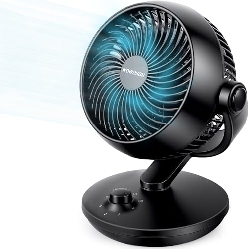 Detalle de WOWDSGN Ventilador de Mesa Silencioso 24dB: potencia y precisión para dormitorio, oficina y cocina