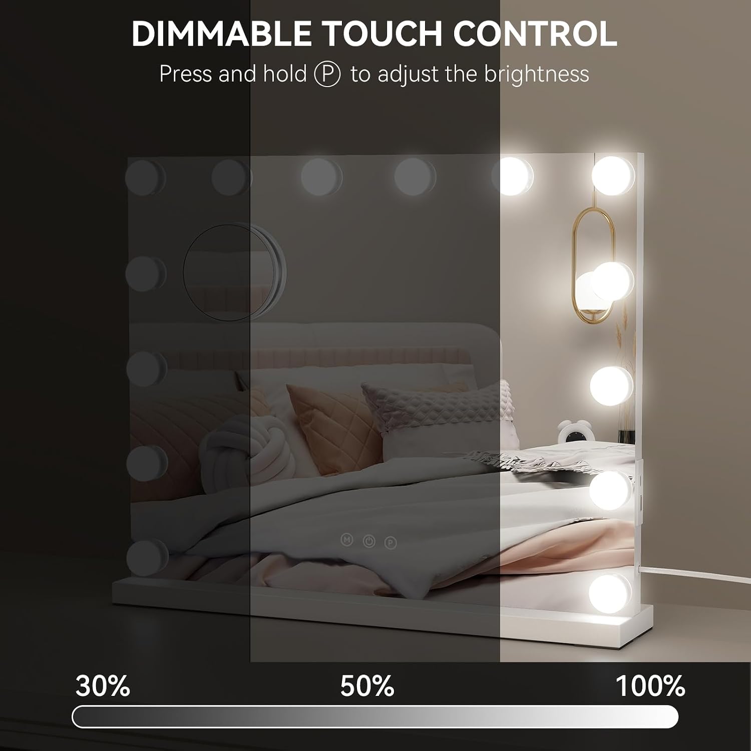 Detalle de eklipt Hollywood Vanity Mirror 50×42cm