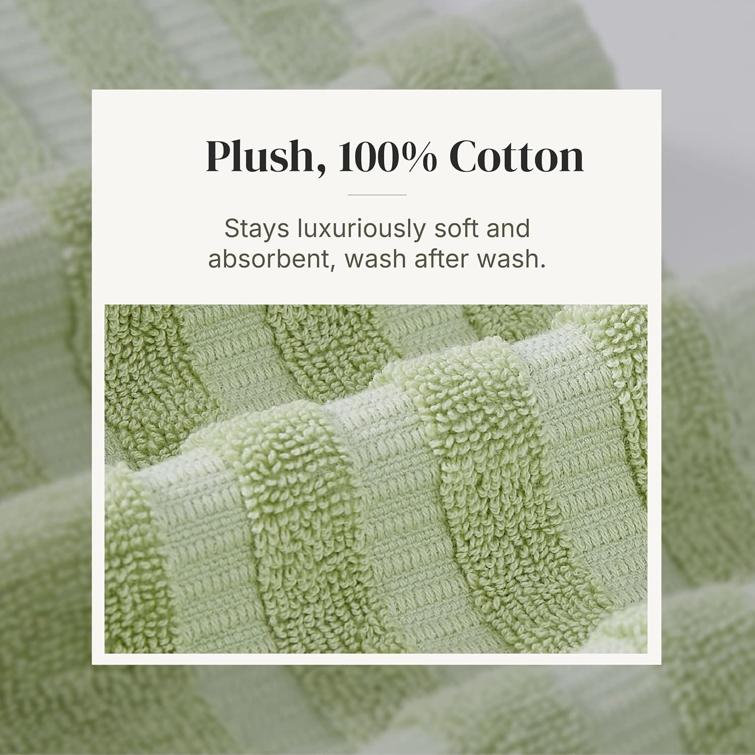 Thumbnail 4 de Modern Threads Natural Vine 6-Piece 100% Cotton Towel Set – Sage Green