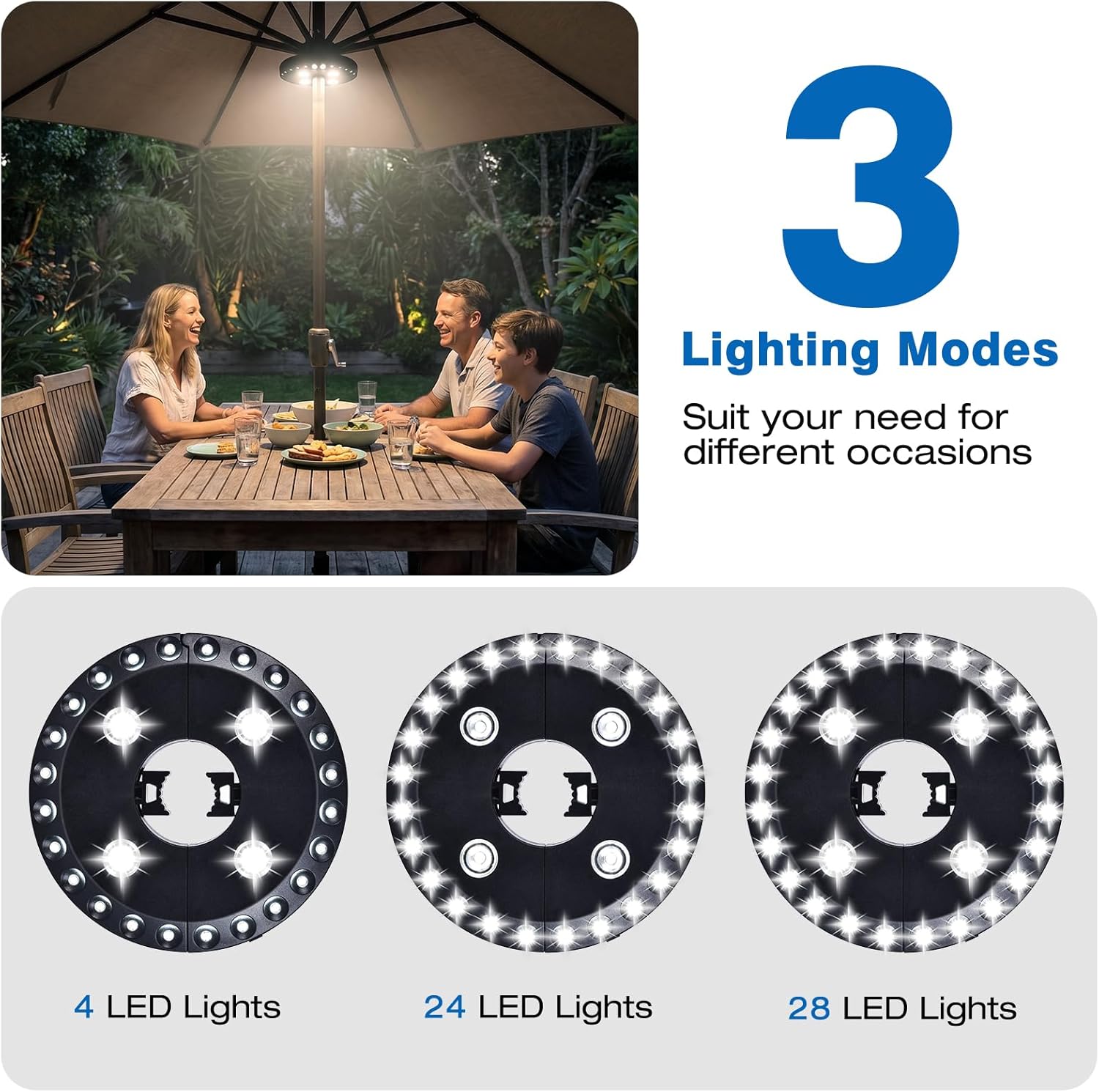 Thumbnail 3 de OYOCO Parasol Light patio umbrella light – cordless LED pole light with 3 brightness modes