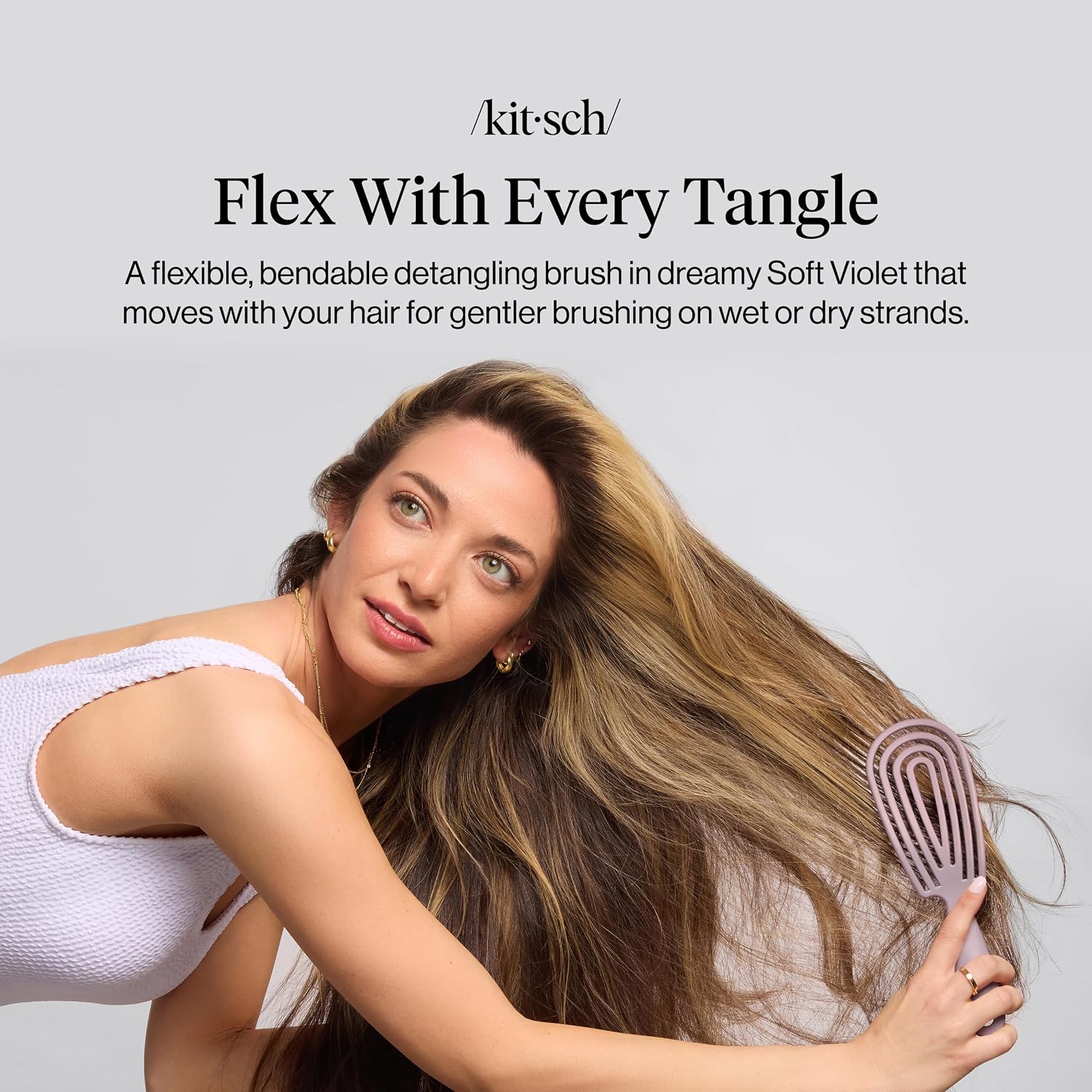 Detalle 2 de Kitsch Detangler Brush Flexible Frame for Curly Hair