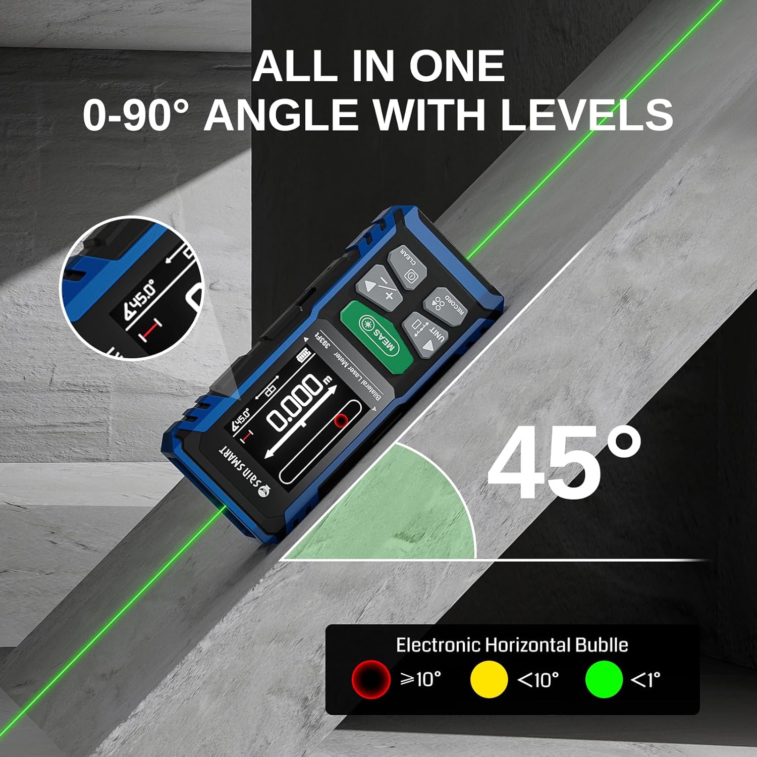 Thumbnail 6 de SainSmart doppio misuratore laser ricaricabile fino a 120 m con LCD retroilluminato