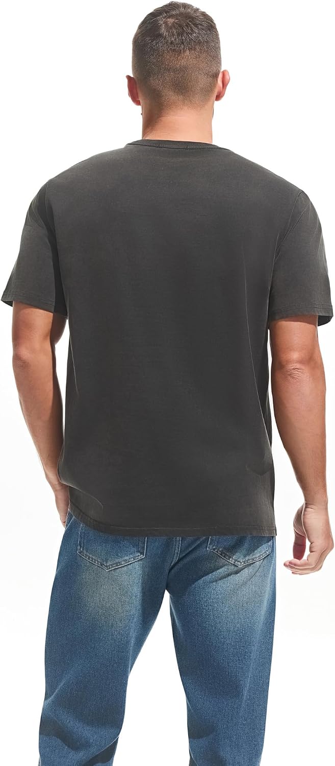 Detalle de Herren Dick T-Shirt 100% Baumwolle Heavyweight 250g/m² – Stone Washed, Regular Fit, Kurzarm