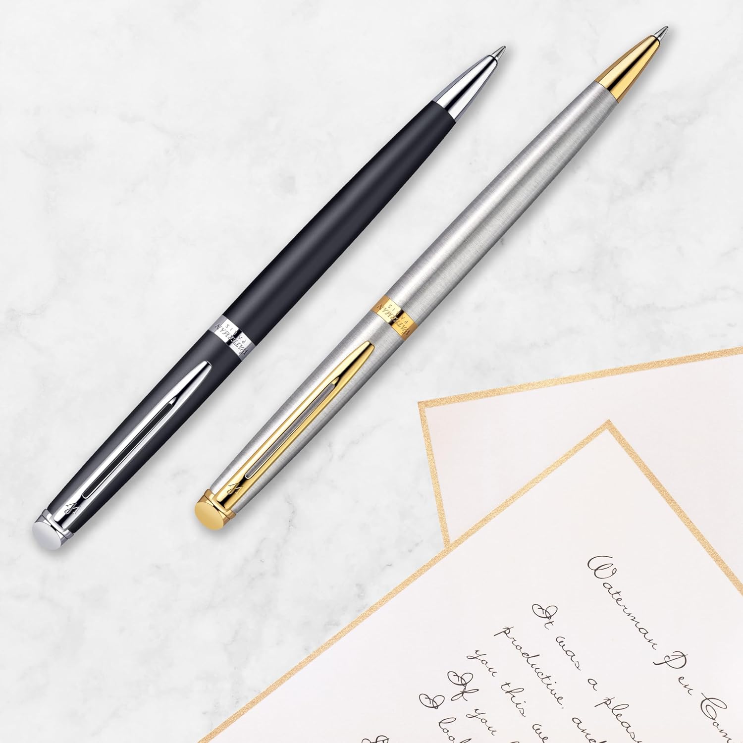 Thumbnail 5 de Waterman Hemisphere Pluma Bolígrafo, Negro Mate con Dorado 🖊