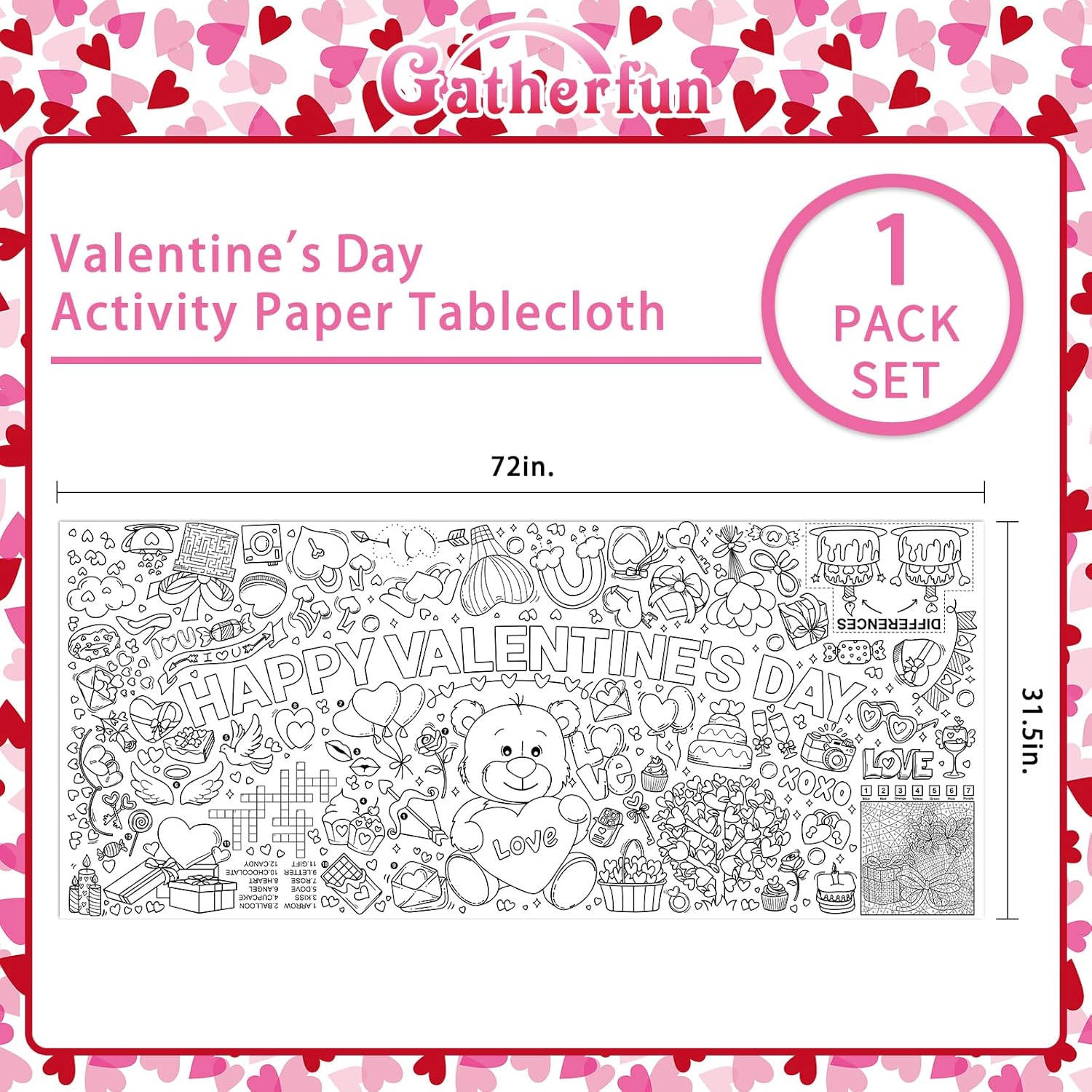 Thumbnail 1 de Gatherfun Valentine's Day Activity Poster 31.5x72 in 📜