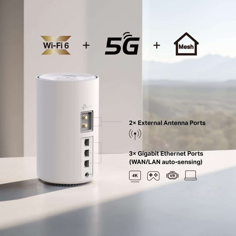 Detalle 2 de TP-Link Deco X1500-5G Router con SIM: WiFi 6 Mesh y 5G para hogar moderno