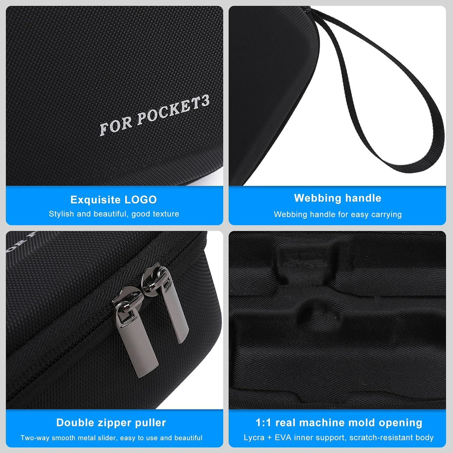 Thumbnail 5 de FiTSTILL Black Medium Carrying & Protective Hard Shell Case for DJI Osmo Pocket 3 (Case Only)