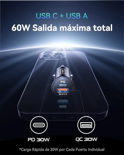 Thumbnail 1 de INIU Cargador Coche 60W rápido 📱