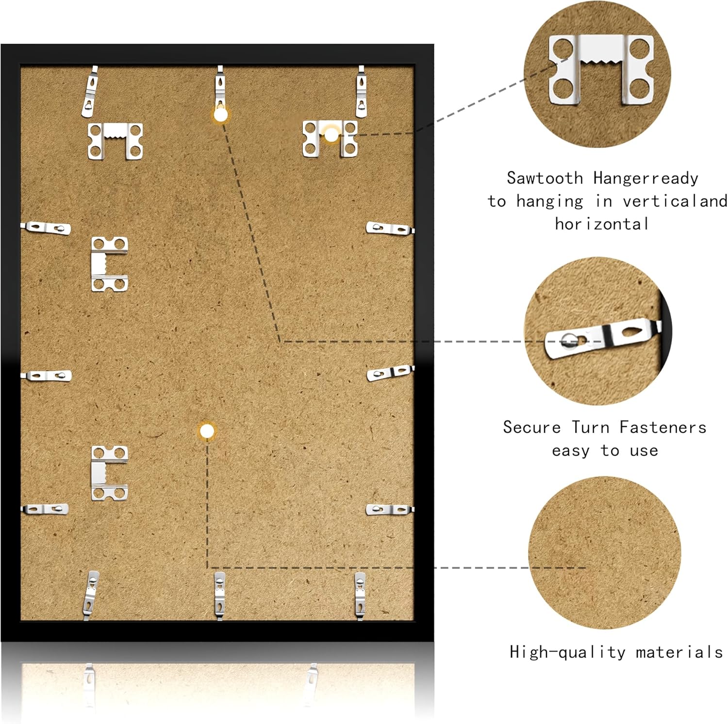 Thumbnail 3 de Tinkeps A2 Black Picture Frame – Engineered Wood with Plexiglass and A3 Mount
