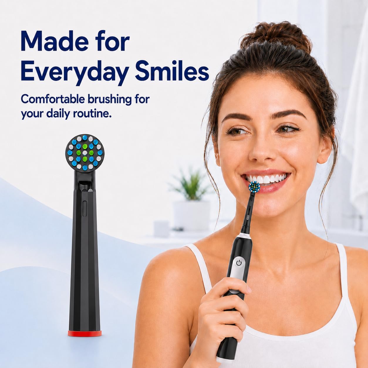 Detalle de Cellena 8-Pack Replacement Toothbrush Heads for Oral-B Pro 1000, Genius X, Smart 1500 (Not for iO) – Medium-Soft Bristles