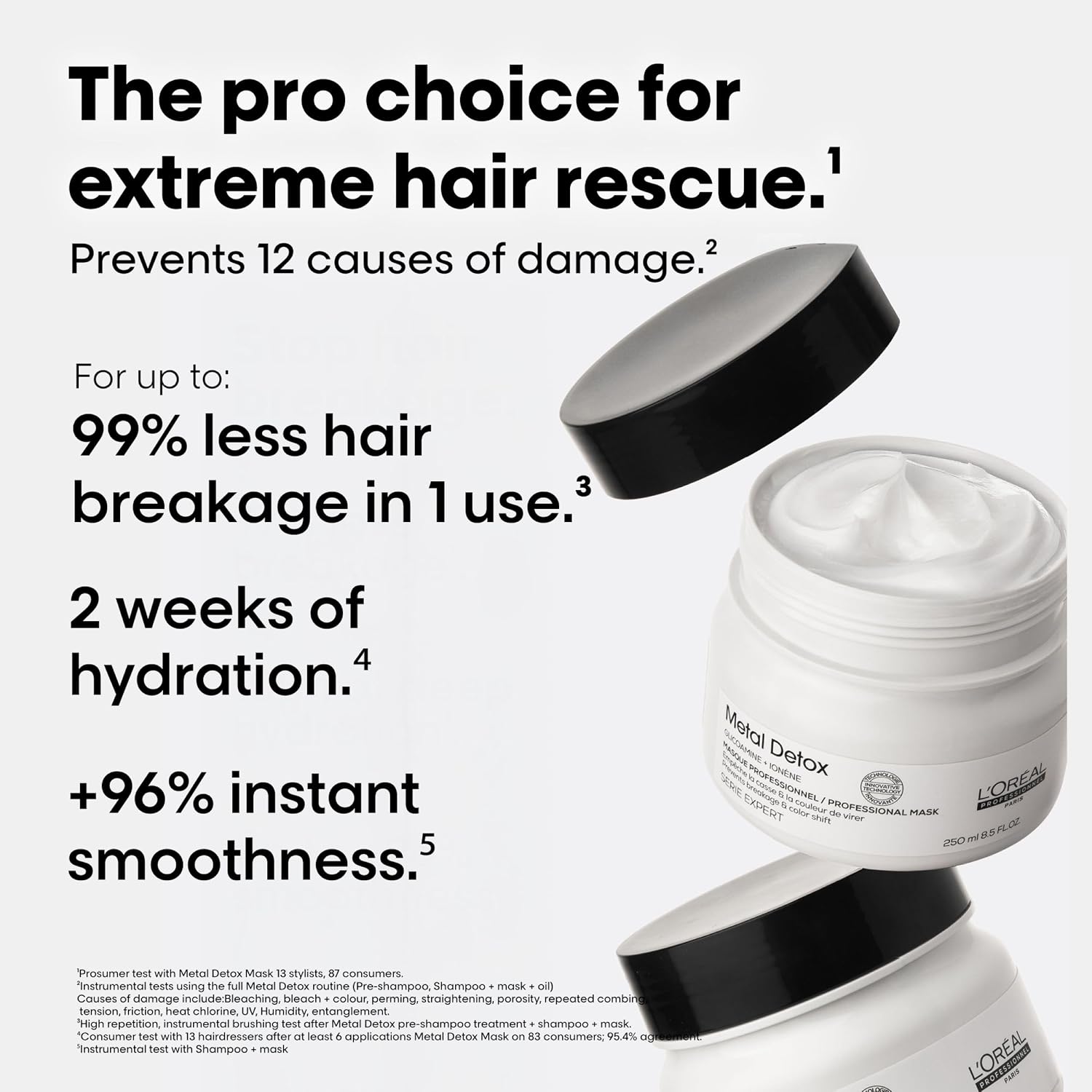 Detalle 2 de L’Oréal Professionnel Metal Detox Hair Mask: Prevent Breakage & Colour Fade from Hard Water