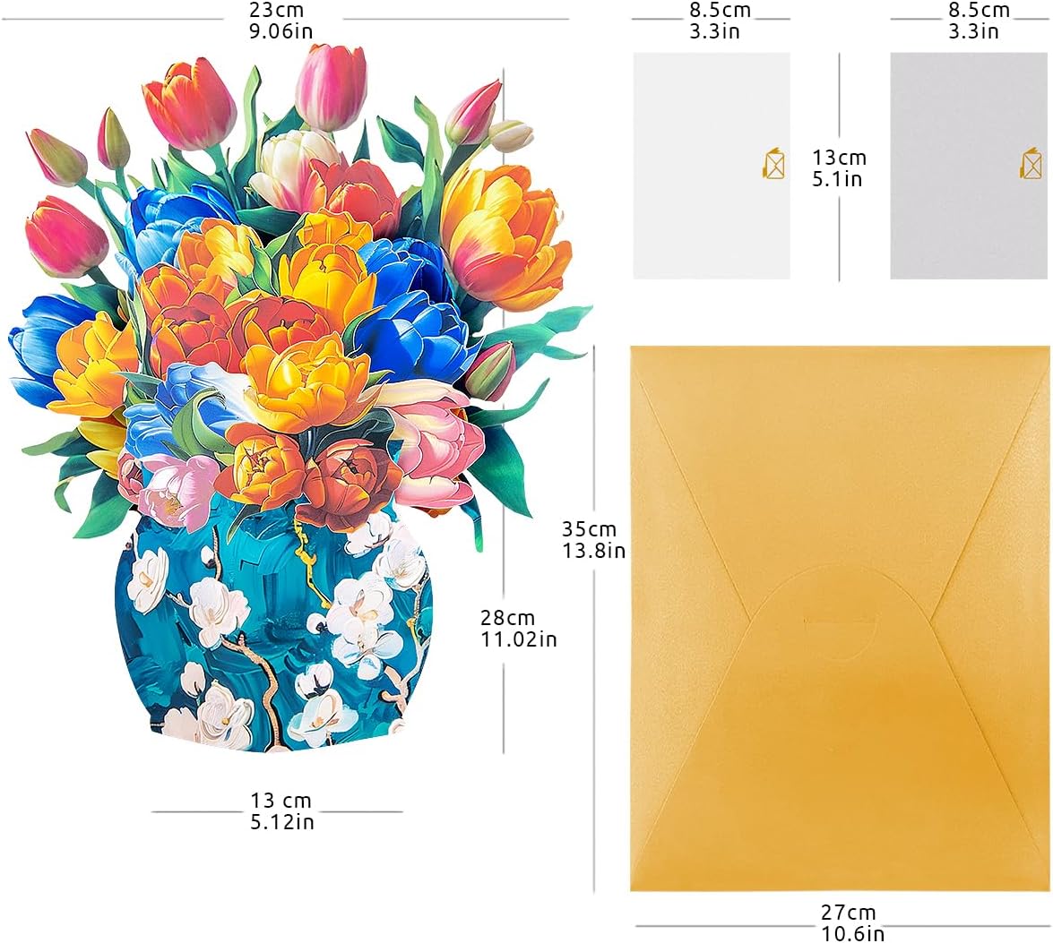 Thumbnail 1 de CNLITIHEKA Pop-Up Greeting Card with Tulip Bouquet