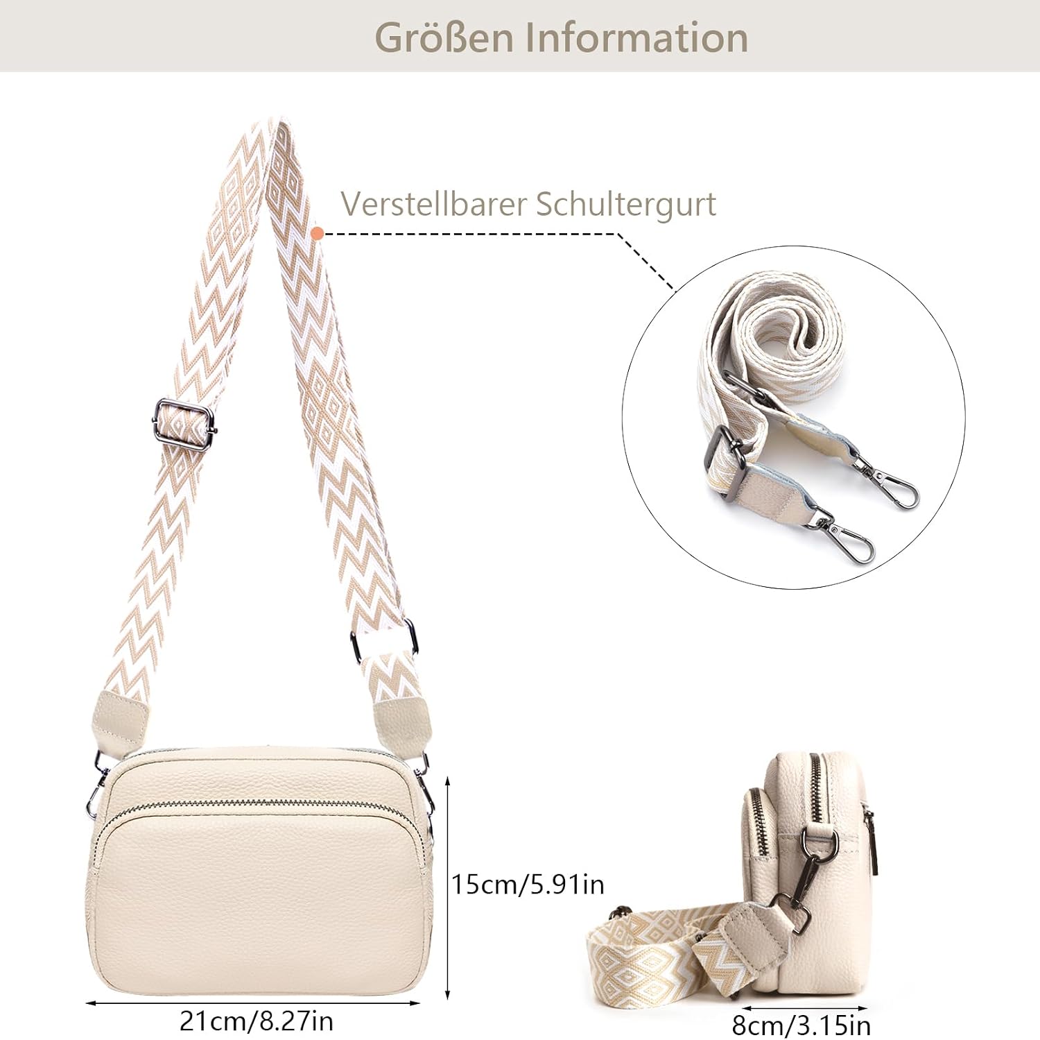 Thumbnail 6 de TIAASTAP Damen Umhängetasche Klein Leder