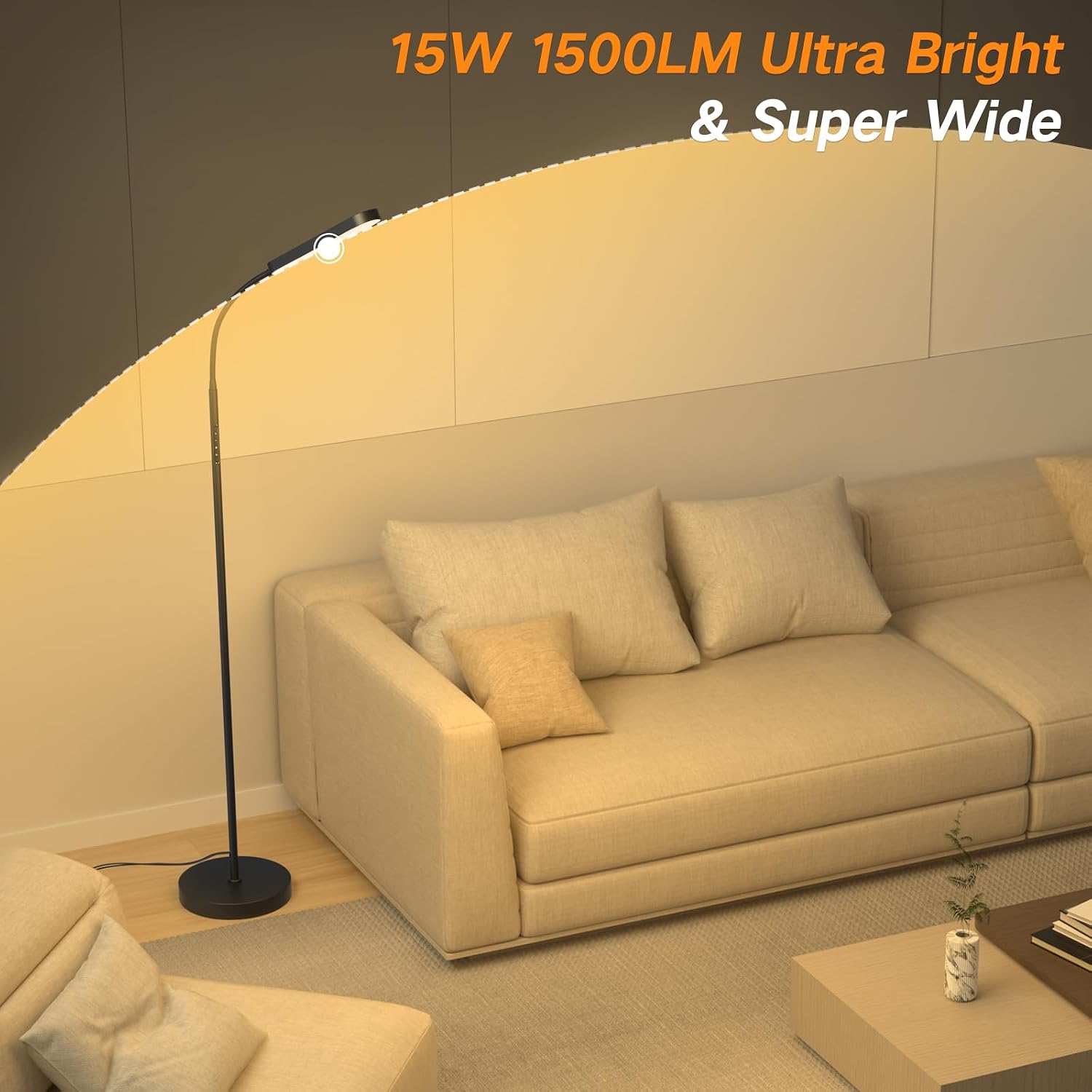 Detalle de OUTON LED Floor Lamp 15W 1500LM