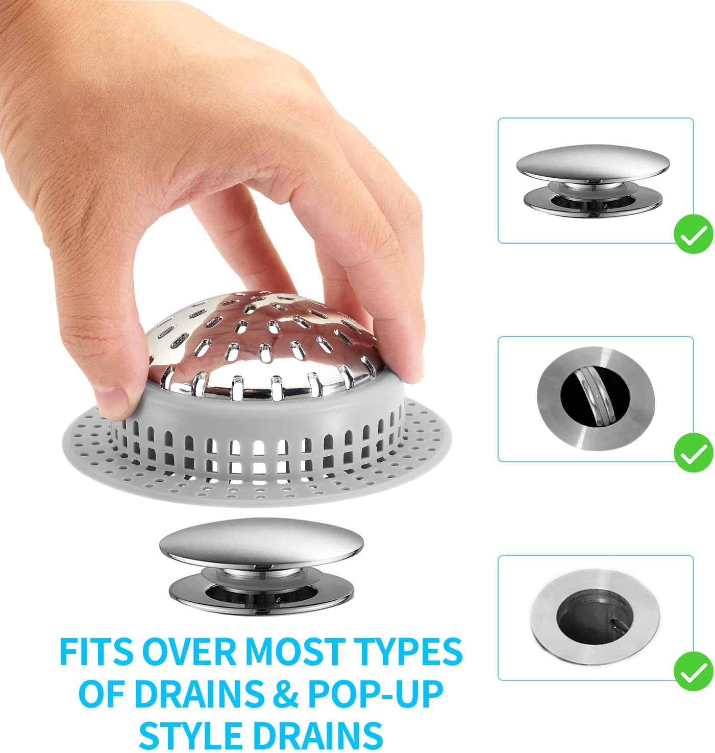 Detalle de Aluvor Bathtub Drain Hair Catcher with Silicone Ring