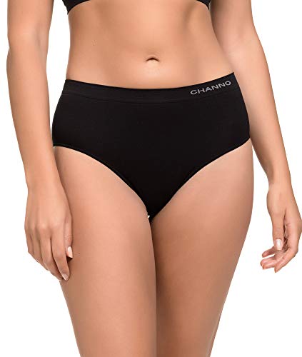 Detalle 2 de Channo Bragas de Algodón y Bambú para Mujer, Talle Alto, Sin Costuras, Pack 6 (Colores Lisos) – Talla L
