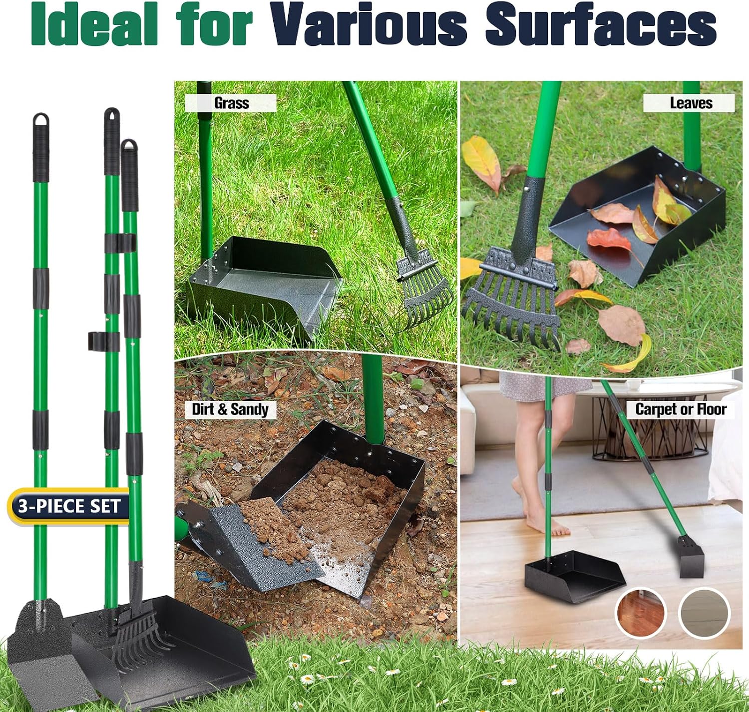 Detalle 2 de Heavy Duty Dog Pooper Scooper Kit with Long Handle