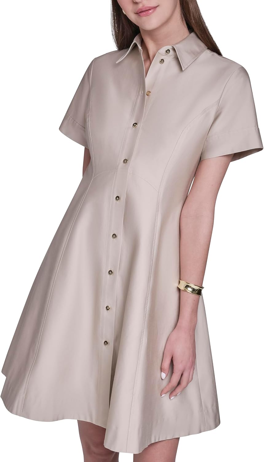 Detalle de Halston Women's Shirt Dress in Cotton Sateen